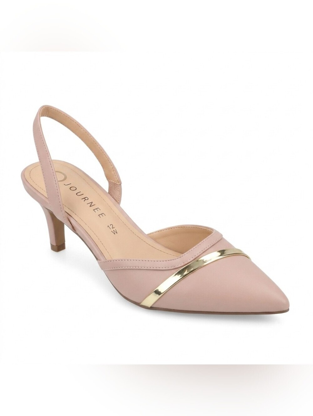 Journee Collection Blush Slingback Kitten Heels – Women’s Size 12W – NIB
